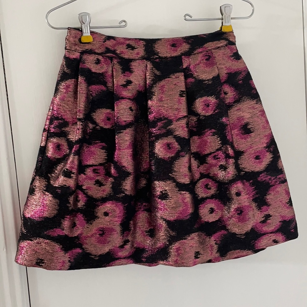 Eros pink black brocade skirt